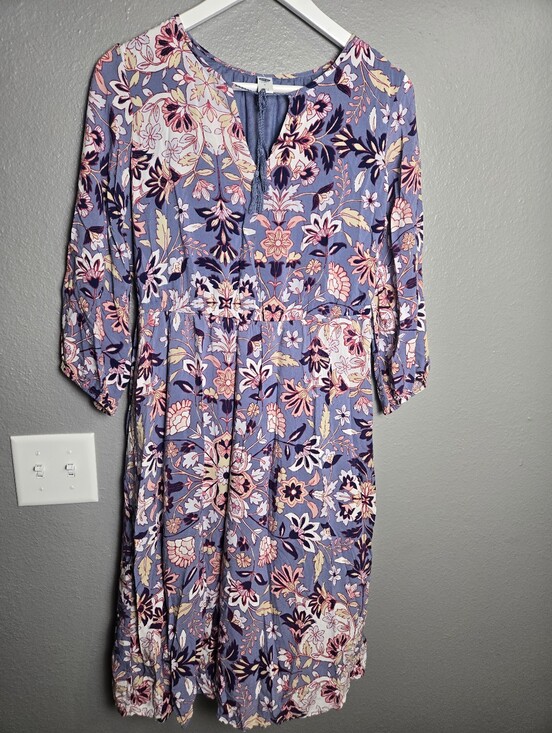 Old Navy Dresses & Skirts - Old Navy Tassel Tied Blue Floral Boho Dress Size Medium